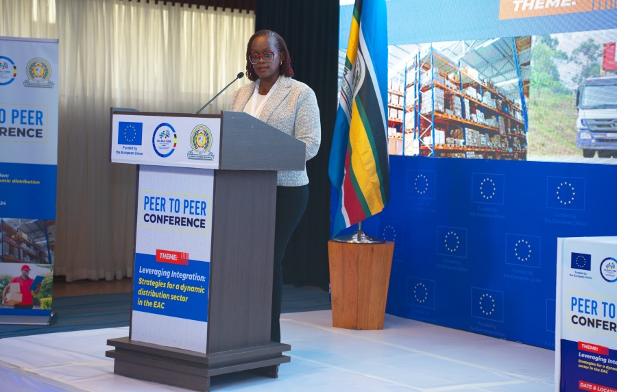 Ms. Marie Angelique Umulisa, the Principal Trade Officer and Head of International Trade at the EAC Secretariat representing the EAC Secretary General.