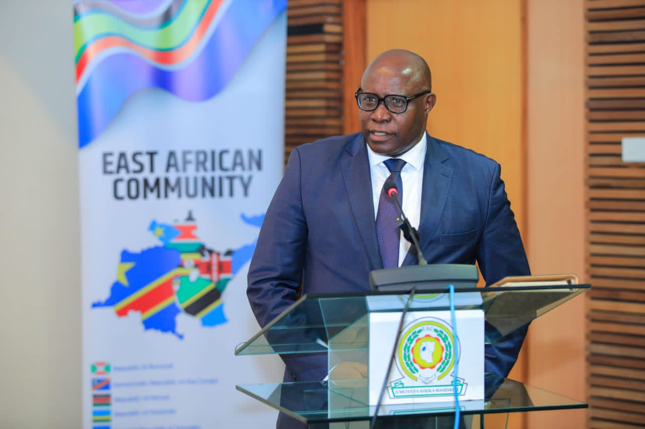 Judge President of the East African Court of Justice (EACJ), Justice Nestor Kayobera delivering his remarks on behalf of the Court