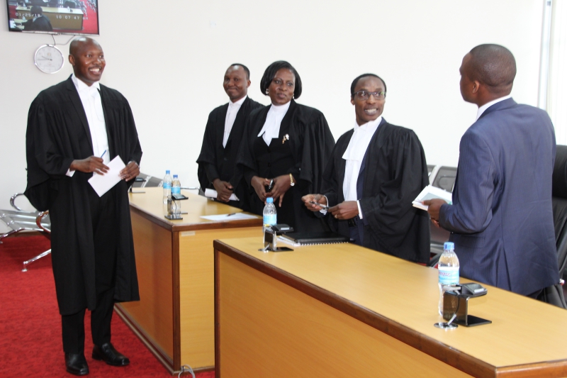 The Lawyers in Court interacting after the delivery of the Ruling