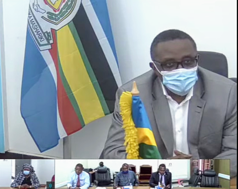 Dr Vincent Biruta, takes his seat shortly after swearing in as ex-officio Member of EALA