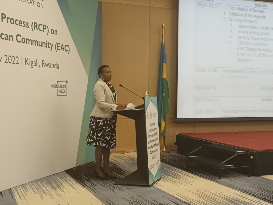 Rwanda Minister of Public Service and Labour Republic of Rwanda, Hon. Rwanyindo K. Fanfan making her official opening remarks