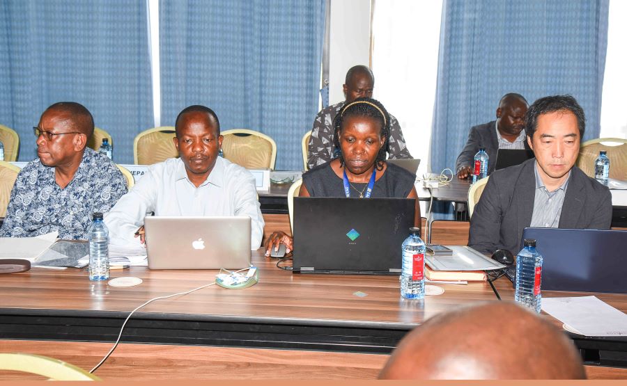 Officials from the EAC Secretariat at the Session of Senior Officials during the 19th EAC Sectoral Council on Transport, Communications and Meteorology in Mombasa.