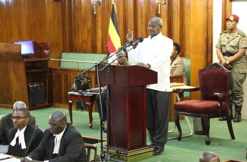 President Yoweri Kaguta Museveni addresses EALA