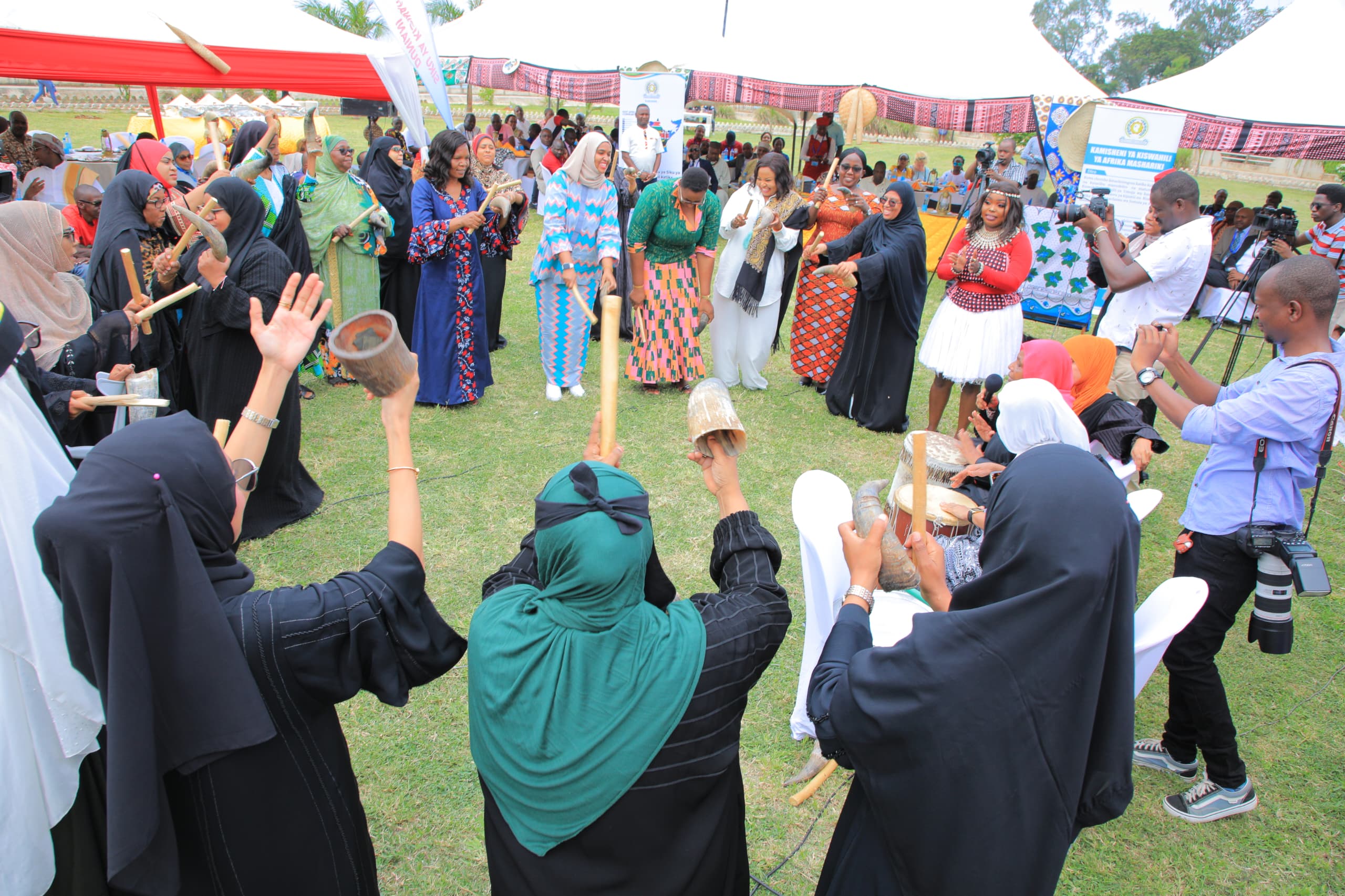 Participants celebrate cultural unity through dance at the 3rd EAC World Kiswahili Language Day.