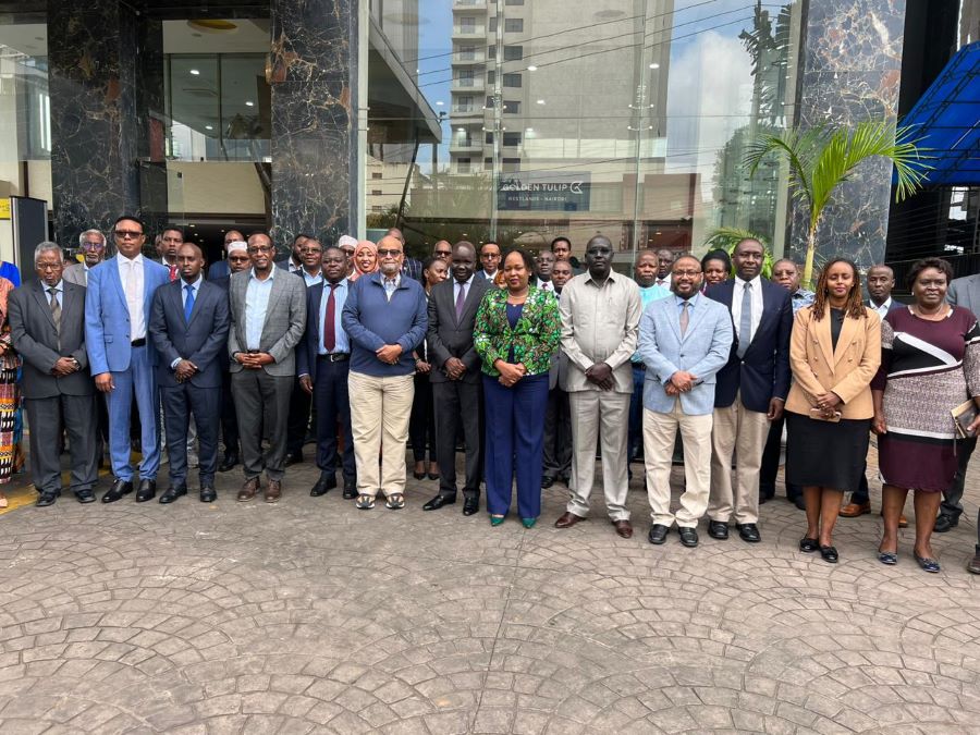 EAC Partner State experts and delegates from the Federal Republic of Somalia pose for a photo in Nairobi after the opening ceremony for the development of the roadmap for the integration of Somalia into the EAC.